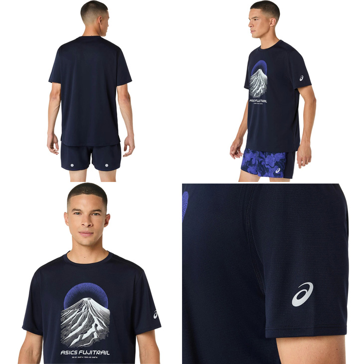 asics 半袖ウェア サイズ0 ネイビー　国士舘はんぶい ASICS（アシックス） 半袖 Tシャツ メンズ 海外サイズ S-XLサイズ