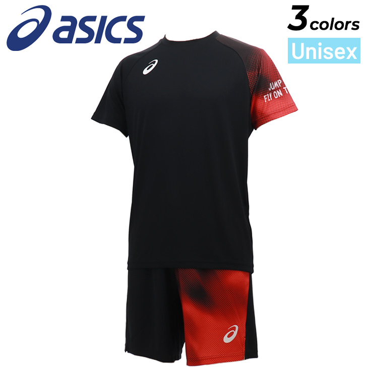 バレーボールTシャツ・ショートパンツ4点セット シャツ アシックス 半袖Tシャツ ショートパンツ 上下 メンズ
