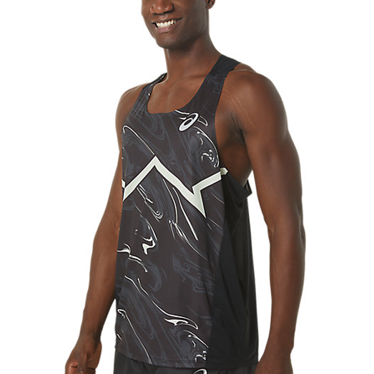新品未使用　ASICS ランニングシングレット ブラック　メンズ M ASICS（アシックス） ランニングウェア メンズ シングレット 陸上競技