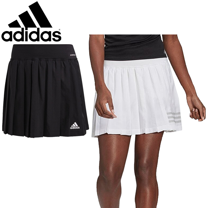 テニスウェア スコート レディース アディダス adidas クラブ テニス プリーツスカート/インナータイツ付 スポーツウェア 女性 黒 ブラック  白 /22582【取寄】 :22582:APWORLD 通販 