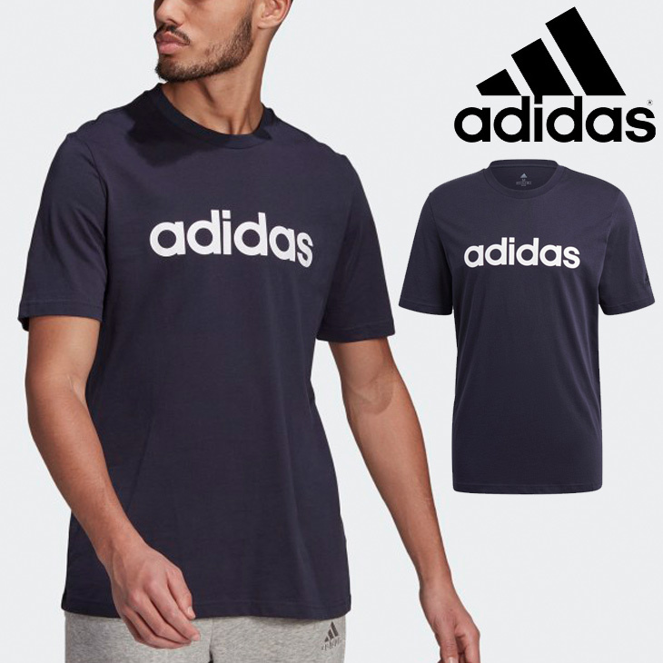 新品未使用品 Adidas アディダス メンズ Lサイズ Ess Lin Sj リニアロゴ Tシャツ 半袖tシャツ 黒ブラック Gl0057 売れ筋ランキングも