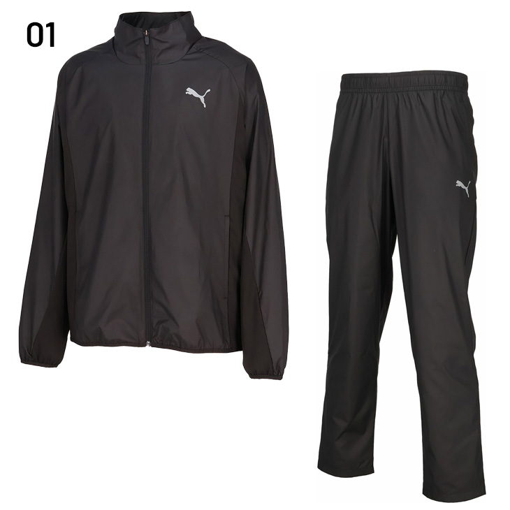 【新品】Puma ウインドブレーカー 上下セット 上150／下140 ブラック PUMA（プーマ） ウィンドブレーカー メンズ 上下 トレーニングウェア