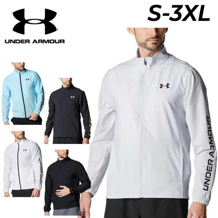 14アンダーアーマー◆1302922 ルーズ ブランドミッション XL白長袖上着 UNDER ARMOUR（アンダーアーマー） トレーニングジャケット メンズ