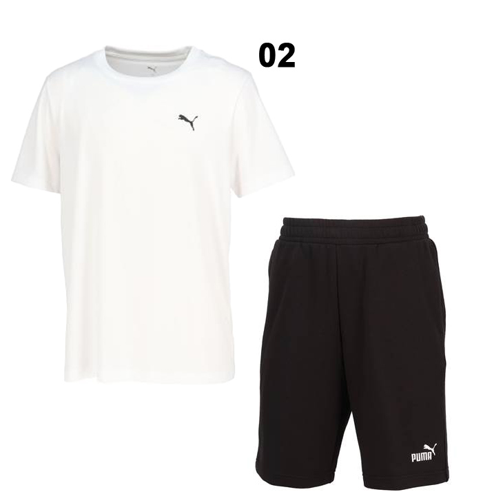 PUMA プーマ 半袖Tシャツ スウェットハーフパンツ メンズ 上下