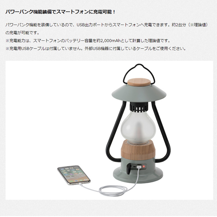 LOGOS（ロゴス） LEDランタン USB充電式 蓄電タイプ LOGOS Bamboo