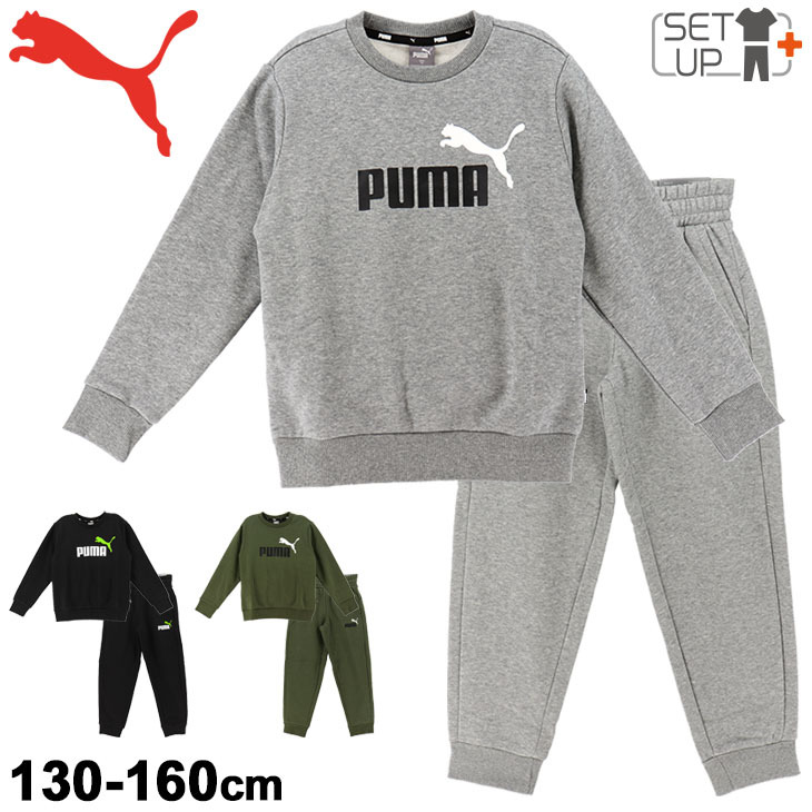 キッズ 裏起毛 スウェット 上下セット 130-160cm 子供服/PUMA プーマ ジュニア ESS+ 2 COL シャツ トレーナー ロングパンツ  上下組/保温 /846534-846538