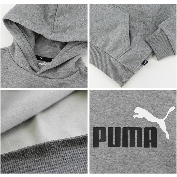 プーマ キッズ トレーナー 長袖 130-160cm 子供服 PUMA ESS+ 2 COL ビッグロゴ フーディー ジュニア 裏起毛 プルオーバー  パーカ 子ども用 /846536【pu22pd】