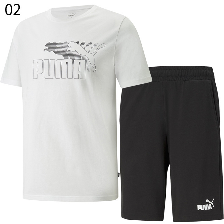 プーマトレーニングウェア半袖長袖セット PUMA（プーマ） 半袖Tシャツ ハーフパンツ 上下 セットアップ メンズ