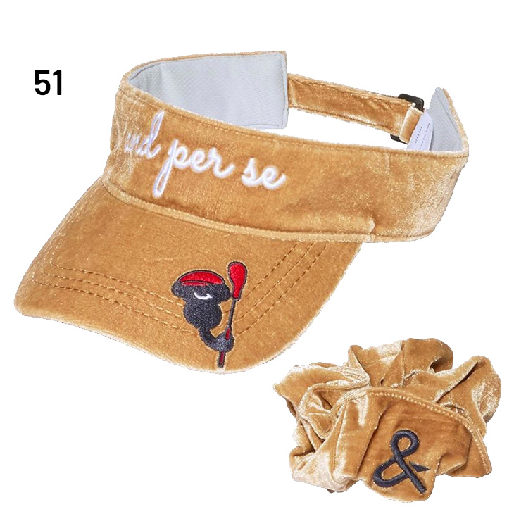 and per se（アンパスィ） サンバイザー レディース 帽子 シュシュ付き