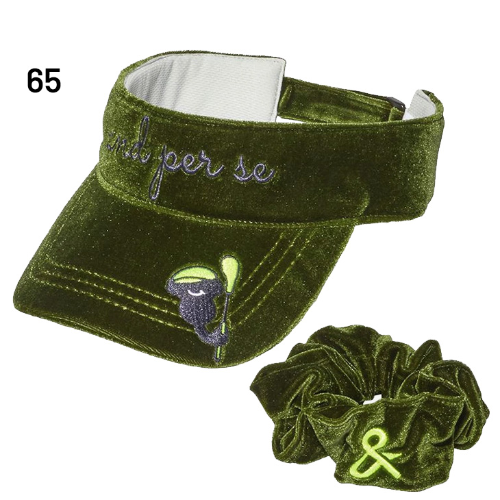 and per se（アンパスィ） サンバイザー レディース 帽子 シュシュ付き