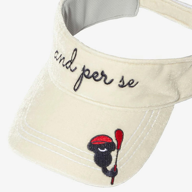 and per se（アンパスィ） サンバイザー レディース 帽子 シュシュ付き