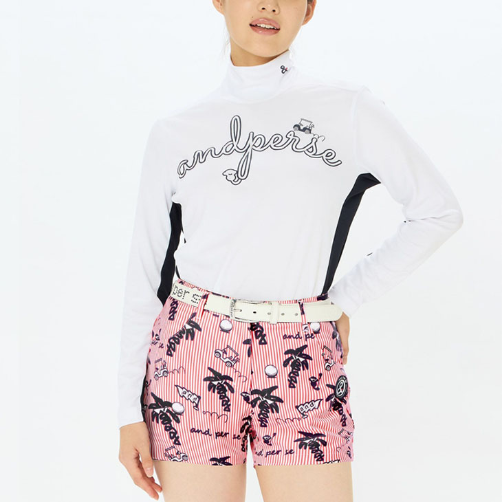and per se（アンパスィ） 長袖 モックネックシャツ レディース ゴルフ