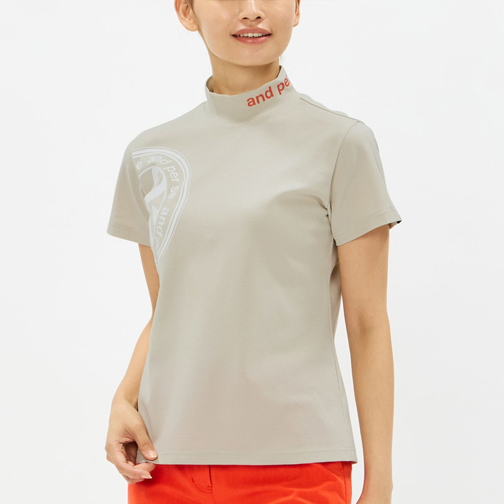 and per se（アンパスィ） 半袖 モックネックシャツ レディース ゴルフ
