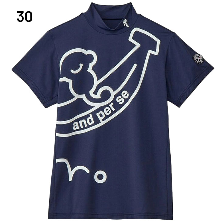 and per se（アンパスィ） 半袖 モックネックシャツ レディース ゴルフ