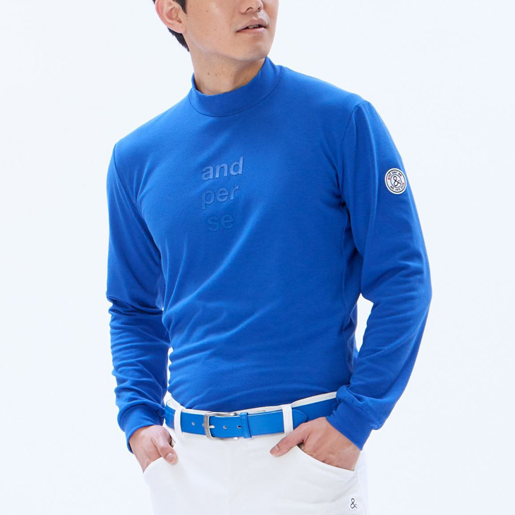 and per se（アンパスィ） モックネックシャツ 長袖 メンズ ゴルフ