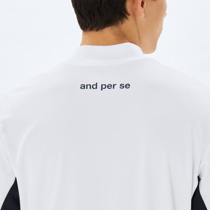 and per se（アンパスィ） 長袖 モックネックシャツ メンズ ゴルフ