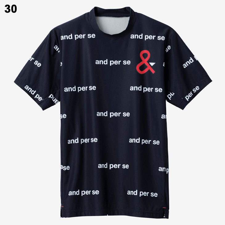 and per se（アンパスィ） 半袖 モックネックシャツ メンズ ゴルフ