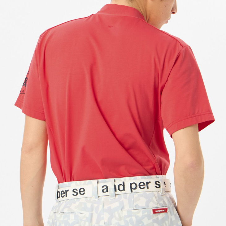 and per se（アンパスィ） 半袖 モックネックシャツ メンズ ゴルフ
