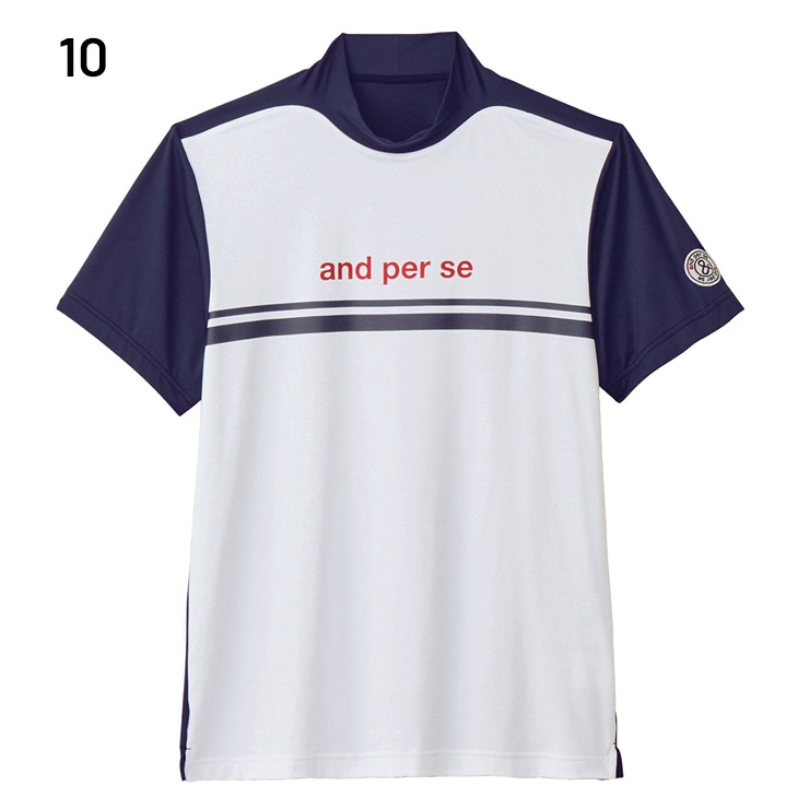 and per se（アンパスィ） 半袖 モックネックシャツ メンズ ゴルフ