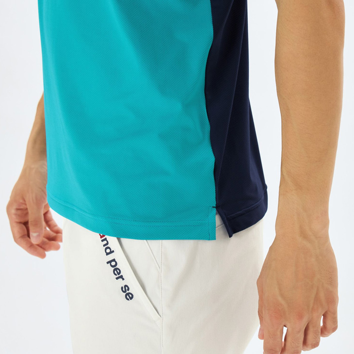 and per se（アンパスィ） 半袖 モックネックシャツ メンズ ゴルフ