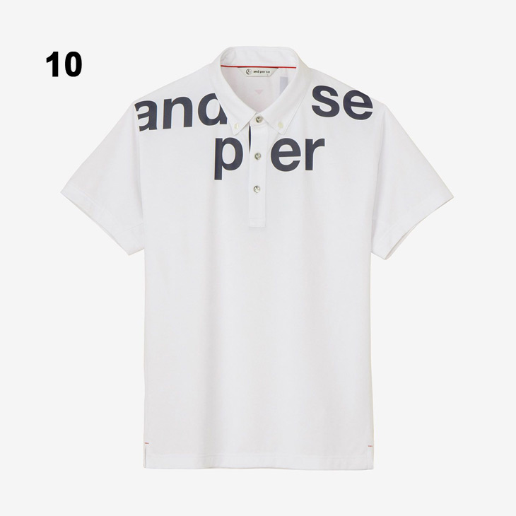 and per se アンパスィ 総柄 半袖 ポロシャツ ロゴ ゴルフ ウェア and per se（アンパスィ） 半袖 ポロシャツ メンズ ゴルフウェア and