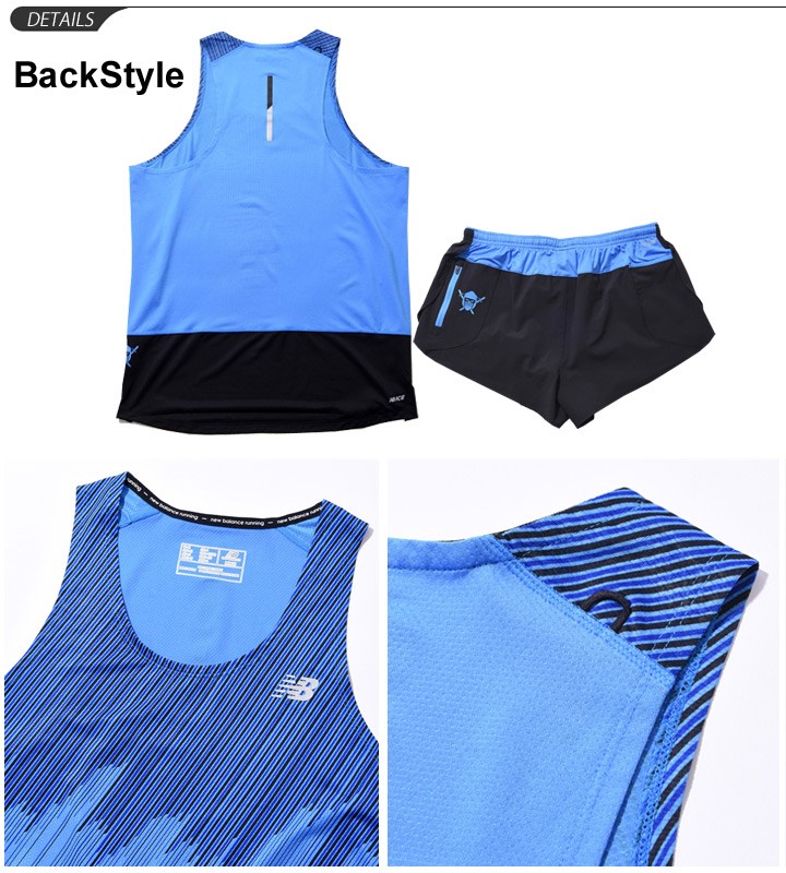 NBニューバランス陸上ハンゾーHANZOランニングユニフォーム上下セット M New Balance ランニングウェア 2点セット メンズ newbalance