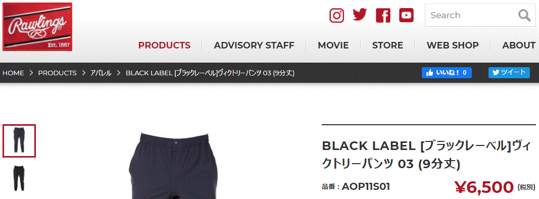 トレーニングパンツ 9分丈 メンズ ローリングス Rawlings ヴィクトリー ロングパンツ 03 BLACK LABEL/野球 スポーツ  トレーニング ウェア ボトムス /AOP11S01 :AOP11S01:APWORLD - 通販 - Yahoo!ショッピング