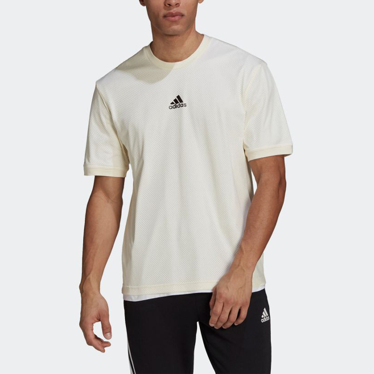 半袖 Tシャツ メンズ アディダス adidas M 2Layers Tee/スポーツウェア 白 ホワイト ルーズフィット クルーネック 男性  半袖シャツ /AR871-GP7222【a20Qpd】