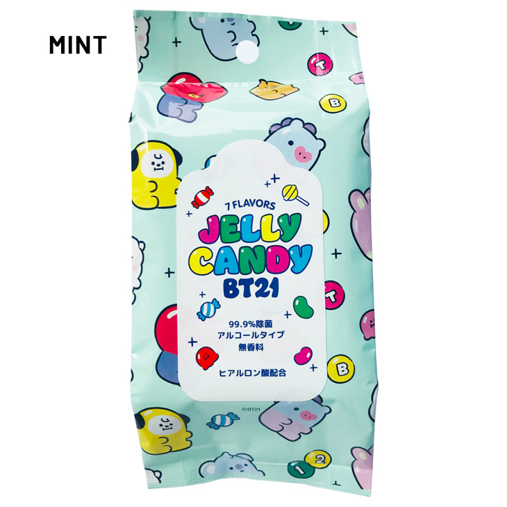 BT21 除菌ウェットティッシュ 20枚入り アルコールタイプ 99.9％除菌