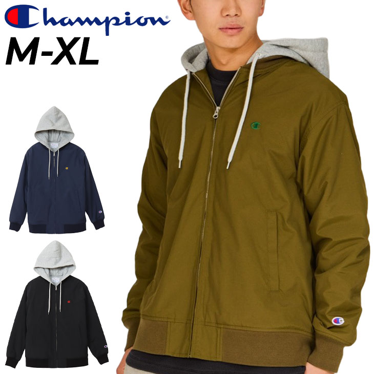 チャンピオン ジャケット メンズ Champion フルジップ アウター 防風 保温 ナイロン スウェット 異素材 フード付き ジャケット 男性用  ブルゾン 上着 /C3-A606 : c3-a606 : APWORLD - 通販 - Yahoo!ショッピング