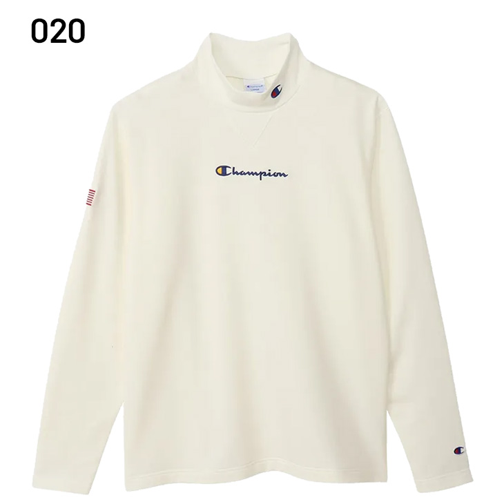 処分！新品チャンピオンゴルフ　長袖　モックネックシャツ　Mサイズ　オフホワイト Champion（チャンピオン） モックネックシャツ 長袖 メンズ ゴルフ