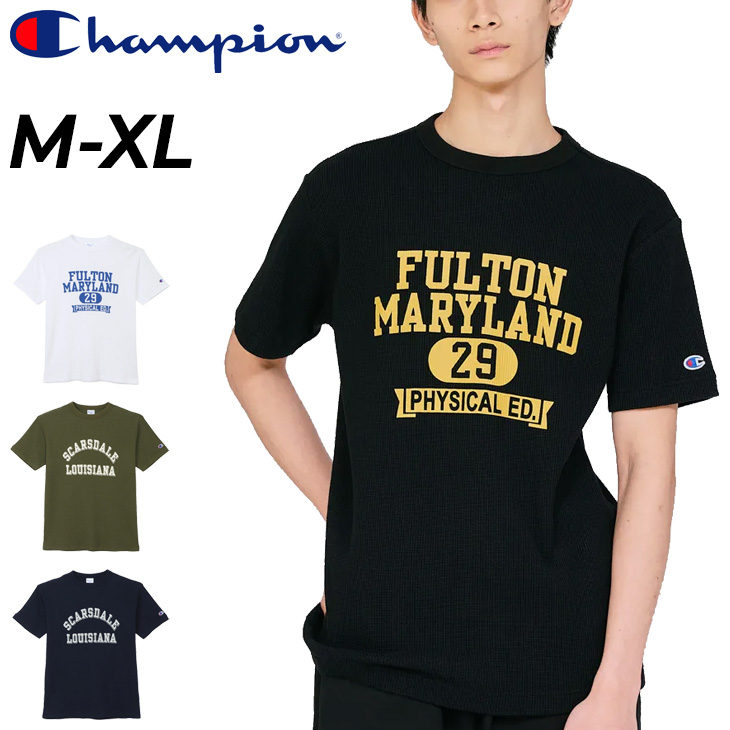 Champion（チャンピオン） 半袖 Tシャツ メンズ ワッフルTシャツ 半袖