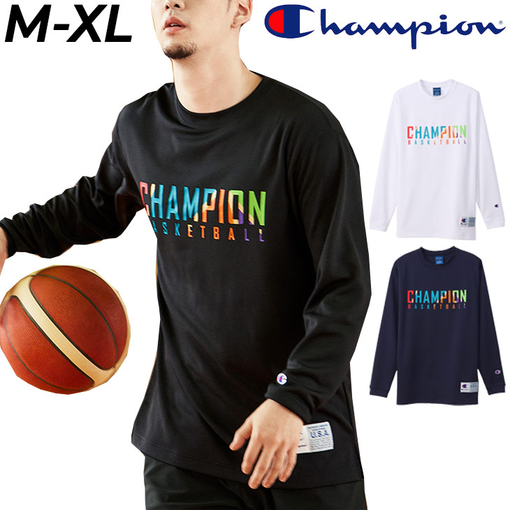 長袖 Tシャツ メンズ チャンピオン Champion CAGERS/バスケットボール スポーツウェア 保温 静電 トレーニング 男性 クルーネック  練習着 部活 男子 /C3-WB453 :C3-WB453:APWORLD - 通販 - Yahoo!ショッピング