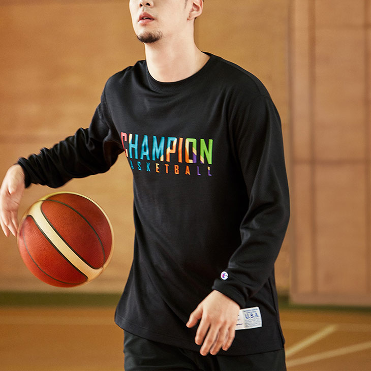 長袖 Tシャツ メンズ チャンピオン Champion CAGERS/バスケットボール スポーツウェア 保温 静電 トレーニング 男性 クルーネック  練習着 部活 男子 /C3-WB453 :C3-WB453:APWORLD - 通販 - Yahoo!ショッピング