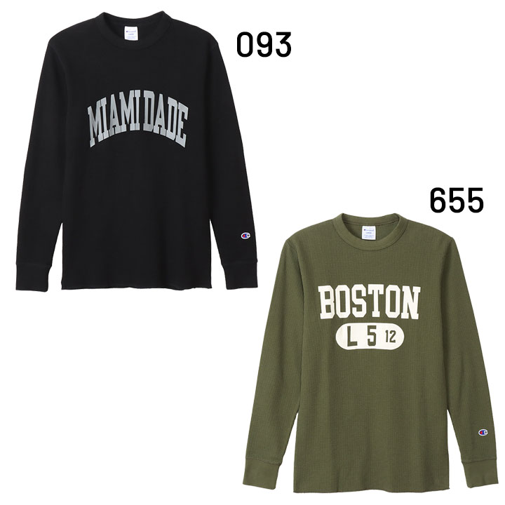 Champion（チャンピオン） 長袖 ワッフル Tシャツ メンズ ベーシック