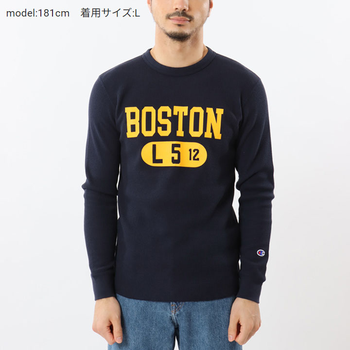 チャンピオン 長袖 ワッフル Tシャツ メンズ Champion ベーシック