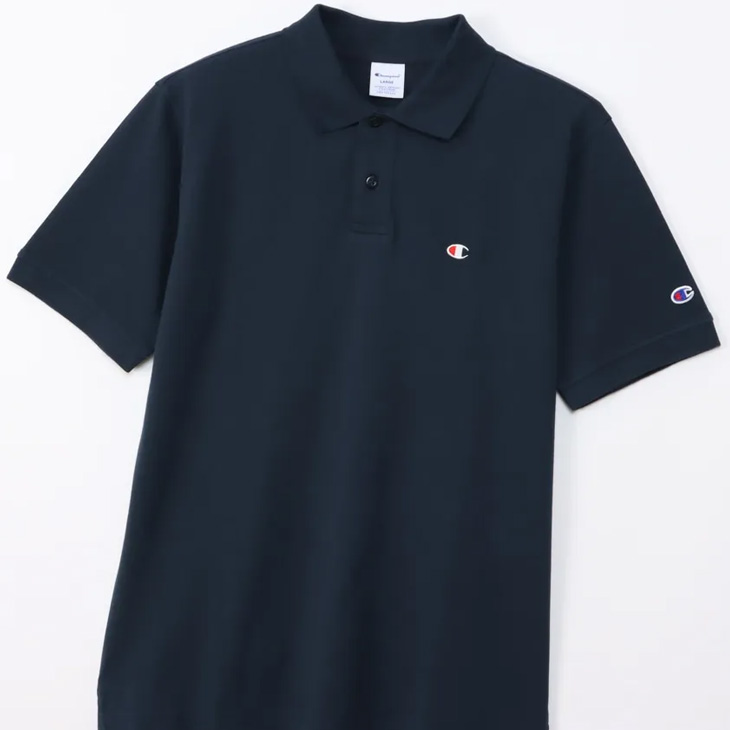 CHUO大 バレーボール ポロシャツ ブラック Champion（チャンピオン） 半袖 ポロシャツ 3L 4L 5L メンズ 大きい
