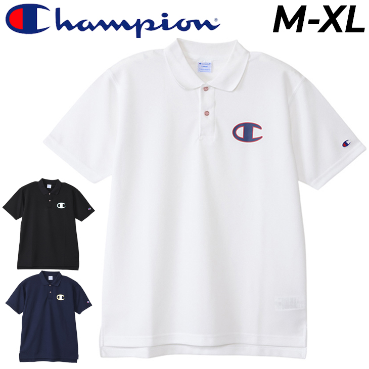 チャンピオン メンズ ゴルフウェア ポロシャツ 半袖 Champion GOLF 吸水速乾 抗菌防臭 UVカット 男性 シンプル 夏 春  スポーツウェア/C3XG321