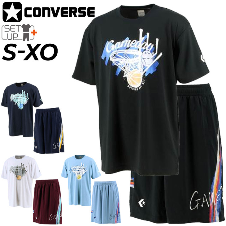 半袖Tシャツ ハーフパンツ 上下 メンズ コンバース CONVERSE バスケットボール スポーツウェア セットアップ 吸汗速乾 男性 部活生  中高校生 /CB221367-CB221867 :CB221367-CB221867:APWORLD - 通販 - Yahoo!ショッピング