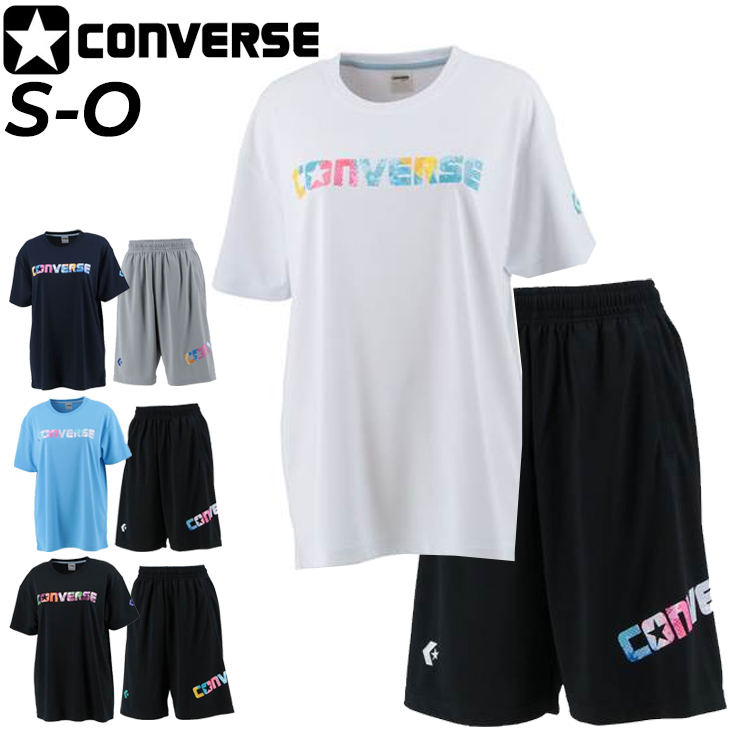 SALE／77%OFF】 コンバース 半袖Tシャツ ハーフパンツ レディース 上下 CONVERSE バスケットボール スポーツウェア セットアップ  吸汗速乾 女性 中高校生 CB331353-CB331853