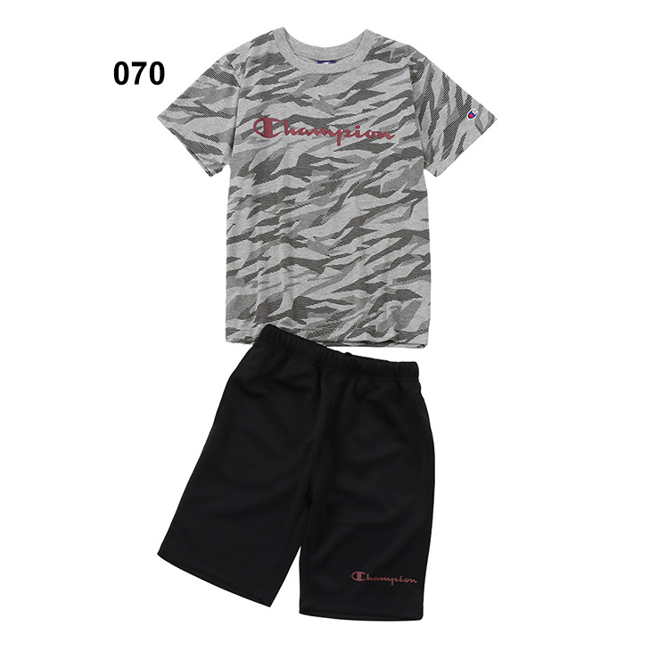 大人女性の キッズ チャンピオン Champion 半袖 上下 ハーフパンツ Tシャツ ウォーキング・ランニングウェア