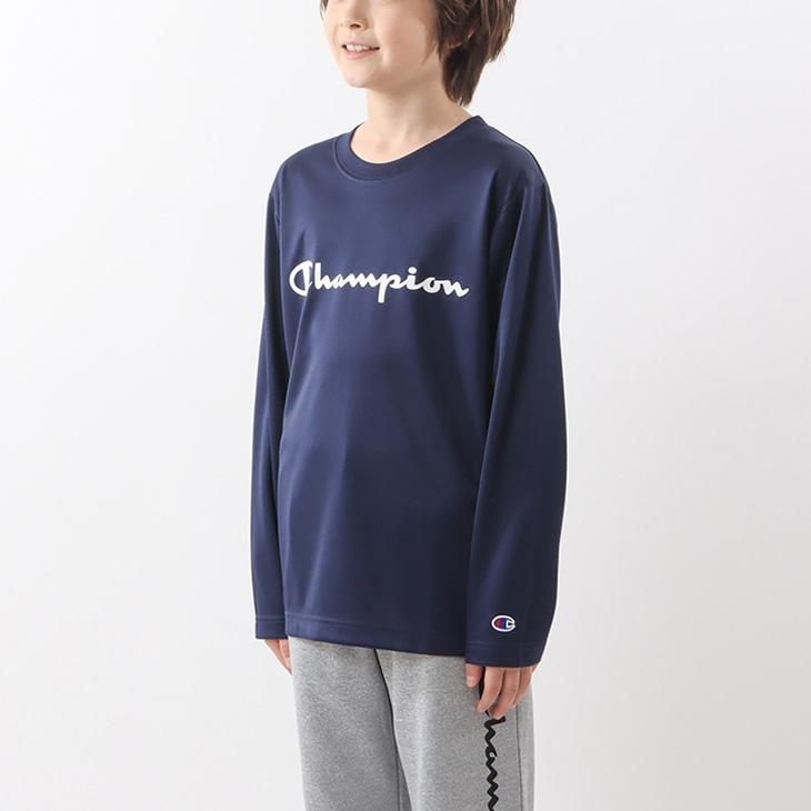Champion チャンピオン 長袖 Tシャツ キッズ ジュニア プリントT