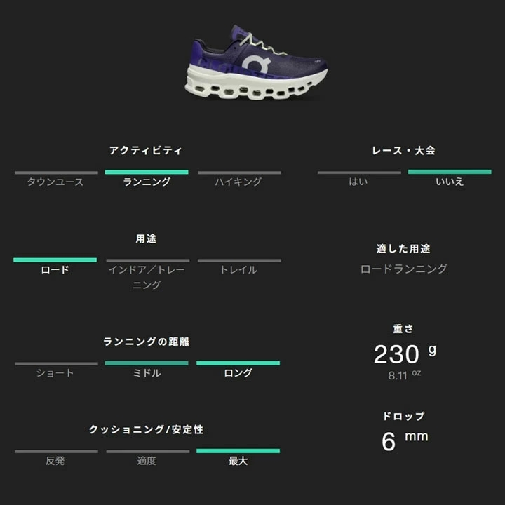 クラウド オン ランニングシューズ レディース on モンスター