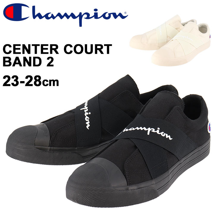 スニーカー メンズ レディース E幅 スリッポン シューズ/Champion チャンピオン CENTER COURT BAND 2/ローカット 細身  23-28cm キャンバス 男女兼用 /CP-LC049