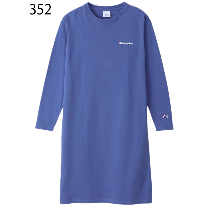 チャンピオン ワンピース 長袖 ブルー レディース L Champion チャンピオン 長袖 ワンピース レディース Tシャツ