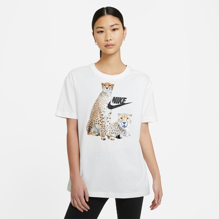 半袖 Tシャツ レディース ナイキ Nike Ws Nsw ボーイ フィアス S S Tee スポーツウェア チーター 動物 プリントt カジュアル ホワイト 白 Dd1486 100 Apworld 通販 Paypayモール