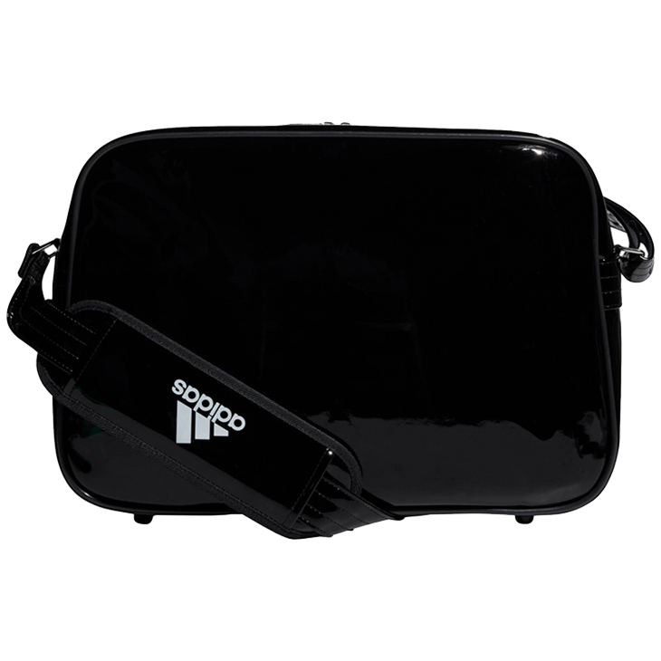 アディダス adidas キャディバック エナメル フード付き adidas - 大型取手で移動楽ちん❗️ブラックエナメルキャディ