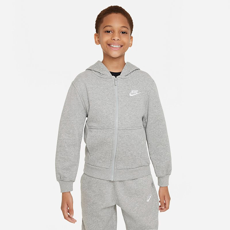 ナイキ キッズ スウェット 上下 NIKE ジュニア フルジップパーカー ロングパンツ セットアップ 上下組 130-160cm 子供服 グレー  /FD3017-FD3019-063