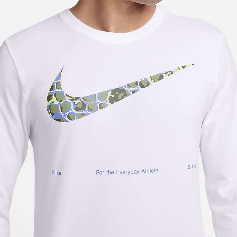 ナイキ 長袖 Tシャツ メンズ NIKE Dri-FIT フィットネスTシャツ 吸汗速乾 ドライ スポーツウェア トレーニング ランニング ロゴ  プリントT /FN0836-100