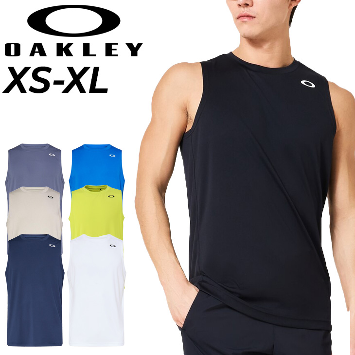 OAKLEY　ノースリーブシャツ　イエロー　ロゴ　スポーツ　ポリエステル foa409007_01.jpg